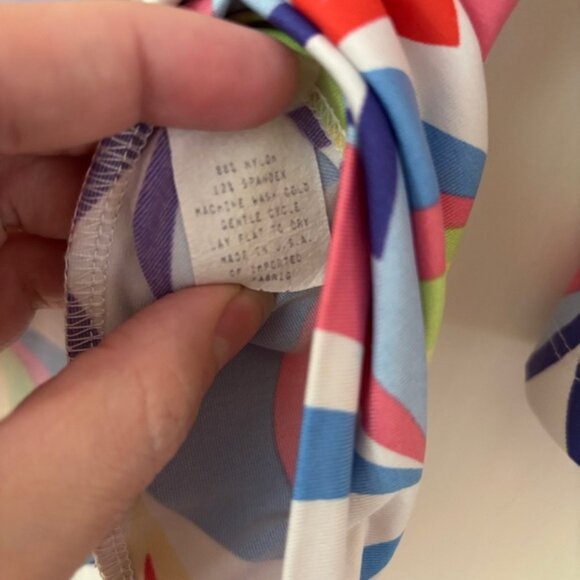 Melly M Jersey Top V Neck Blouse Size XL Retro‎ Abstract Pattern Kaleidoscope - Picture 5 of 9